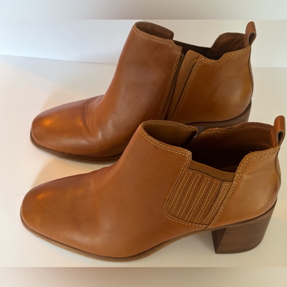 Lucky Brand Basel Leather Ankle Booties Tan Brown Zip Women’s 8.5M - Picture 2 of 12